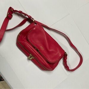 Fossil Pink Crossbody Bag Sleek Design Adjustable Strap